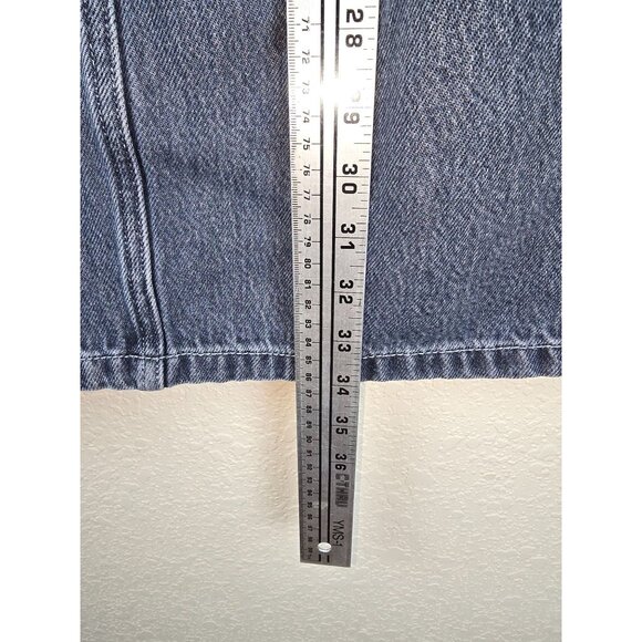 Old Navy Denim Cargo Maxi Skirt Mid-Rise Size 2 Blue Cotton Blend Front Slit - Picture 3 of 6